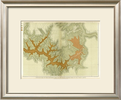 Grand Canyon: Geologic Map Of The Southern Kaibab Plateau (Part Iv, South-East), C.1882 by Clarence E. Dutton Pricing Limited Edition Print image
