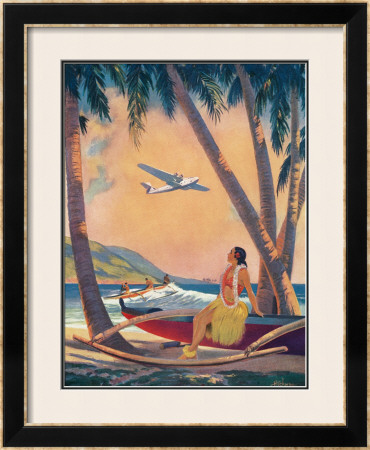 Hawaiian Hula Girl Fantasy by Frederick Heckman Pricing Limited Edition Print image