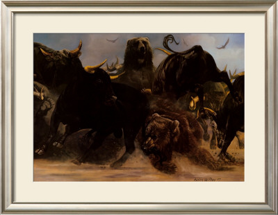 Bear Bull Brawl by Adrian De Rooy Pricing Limited Edition Print image