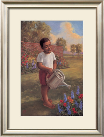 Child With Watering Can by Tim Ashkar Pricing Limited Edition Print image