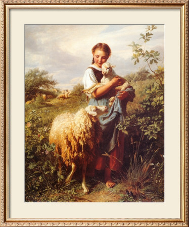 The Shepherdess by Johann Baptist Hofner Pricing Limited Edition Print image