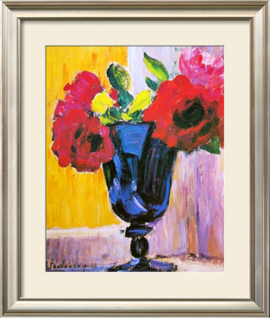 Roses In A Blue Vase by Alexej Von Jawlensky Pricing Limited Edition Print image