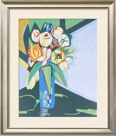 Peonaes & Tulips, 1991 by Françoise Gilot Pricing Limited Edition Print image