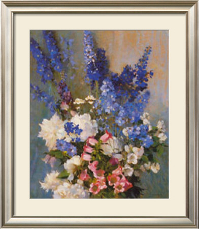 Larkspur, Peonies, And by Laura Coombs Hills Pricing Limited Edition Print image
