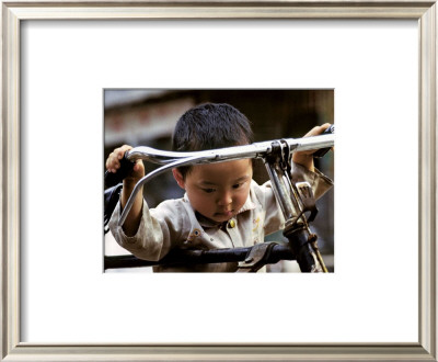 Little Boy With Bike, China by Philippe Body Pricing Limited Edition Print image
