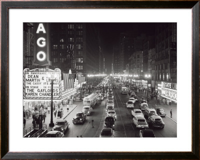 Night Scene Of Chicago State Street, C.1953 by H. Armstrong Roberts Pricing Limited Edition Print image