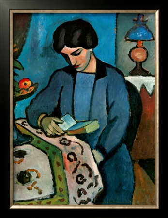 Blue Girl Reading by Auguste Macke Pricing Limited Edition Print image