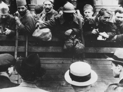 Endless Columns Of French Prisoners Of War Driving Through Paris, France by Robert Hunt Pricing Limited Edition Print image