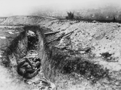 French Dead In The Trenches Near Mareuil In France During World War I by Robert Hunt Pricing Limited Edition Print image