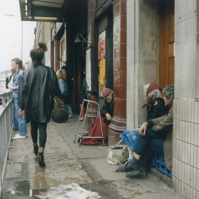 Elderly Tramps In Alcoves By Camden Tube Station by Shirley Baker Pricing Limited Edition Print image