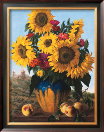 Sunflowers Over Castle Ruin by Joe Anna Arnett Pricing Limited Edition Print image