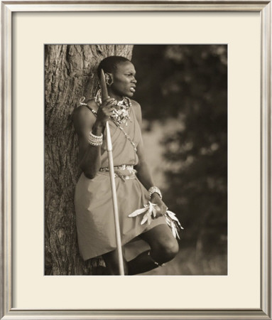 Tribal Woman With Spear by Alexis De Vilar Pricing Limited Edition Print image