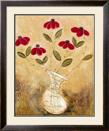 Five Red Flowers by Viola Lee Pricing Limited Edition Print image