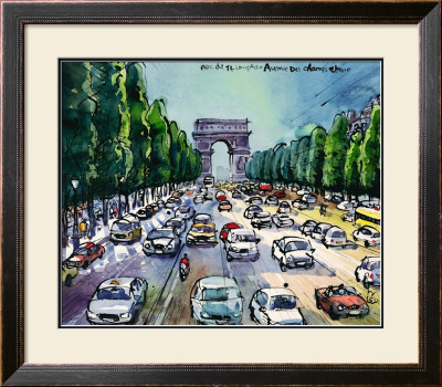 Arc De Triomphe And Avenue Des Champs Elysees by Michael Leu Pricing Limited Edition Print image