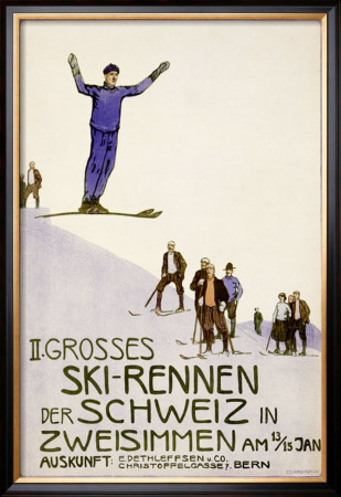 Rennen Der Schweiz, Ski by Emil Cardinaux Pricing Limited Edition Print image
