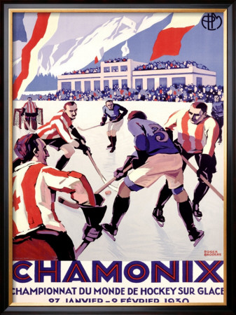 Chamonix, Hockey by Roger Broders Pricing Limited Edition Print image
