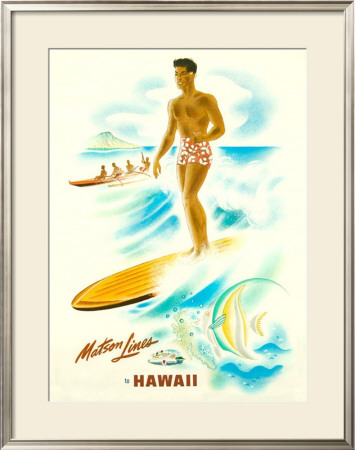 Matson Lines In Hawaii, Surfer by Frank Mcintosh Pricing Limited Edition Print image