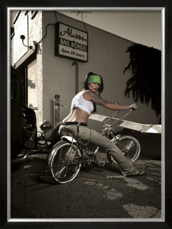 Bicycle Pin-Up Girl by David Perry Pricing Limited Edition Print image