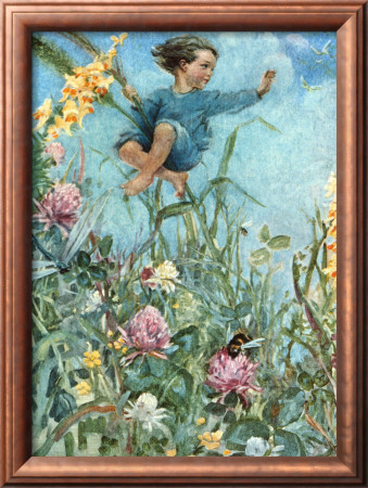 Fairy With Bumblebee And Flowers by Florence Edith Storer Pricing Limited Edition Print image