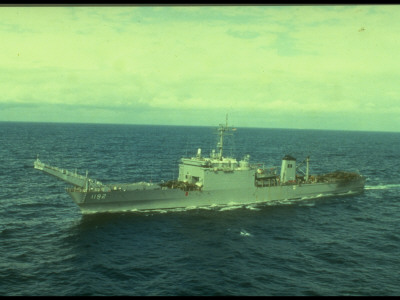 Tank Landing Ship Uss Spartanburg County Underway During Nato Exercise Northern Wedding '86 by Jeff Hilton Pricing Limited Edition Print image