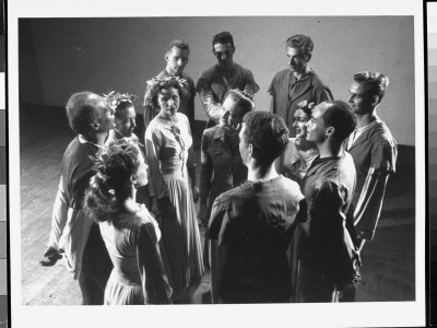 Jose Limon Standing In A Circle With Doris Humphrey And Other Members Of His Troupe by Gjon Mili Pricing Limited Edition Print image