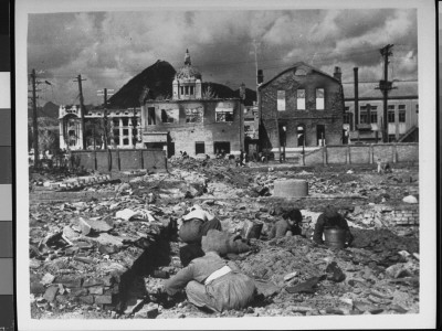 Women And Children Searching Through Rubble Of Seoul, Korean War by F.L. Scheiber Pricing Limited Edition Print image