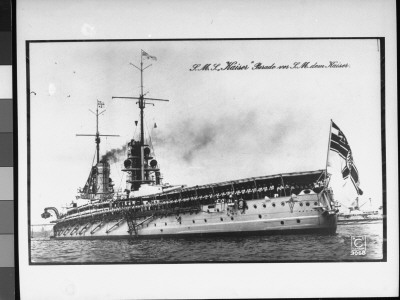 German Battleship Kaiser Sailing During Parade For Kaiser Wilhelm Ii by K. Koch Pricing Limited Edition Print image