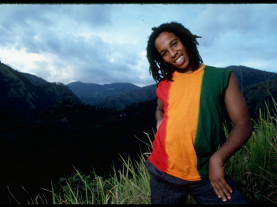 Musician Ziggy Marley Posing Outside On Blue Mt by Ted Thai Pricing Limited Edition Print image