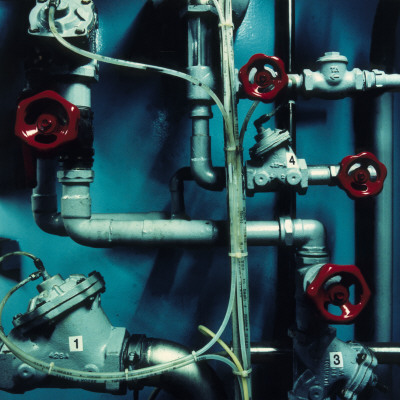 Pipe Lines And Red Taps by Mikael Bertmar Pricing Limited Edition Print image
