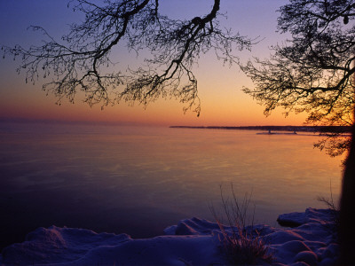 View Of A Frozen Lake At Sunset by Bjorn Wiklander Pricing Limited Edition Print image