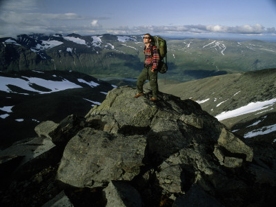 Mountaineer On A Mountaintop, Sarek National Park, Sweden by Anders Ekholm Pricing Limited Edition Print image