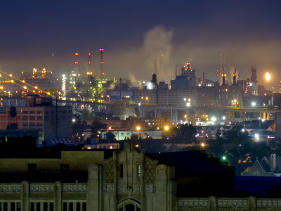 View Of Abandoned Building And Industrial Area by Geoffrey George Pricing Limited Edition Print image