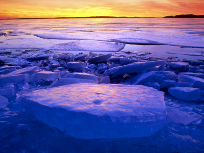 An Icy Lake At Sunset by Ingemar Aourell Pricing Limited Edition Print image