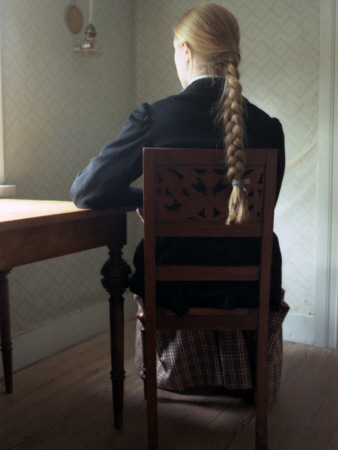 Rear View Of A Woman Sitting On A Chair by Inger Bladh Pricing Limited Edition Print image