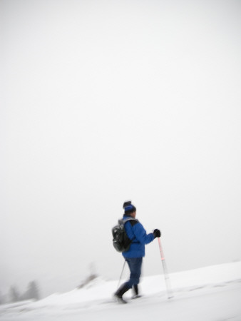Skier Walking On A Snow Covered Hill by Julia Sjoberg Pricing Limited Edition Print image