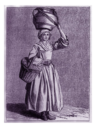 Daily Life In French History: A Milkmaid In 18Th Century Paris, France by William Hole Pricing Limited Edition Print image