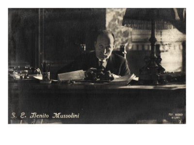 Benito Mussolini Seated At His Desk by Hugh Thomson Pricing Limited Edition Print image