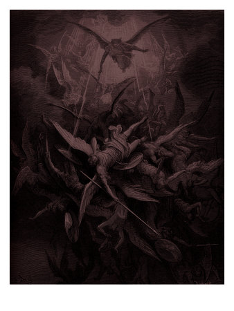 Paradise Lost, By John Milton, The Rebel Angels Are Cast Out Of Heaven by Harold Copping Pricing Limited Edition Print image
