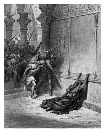 Death Of Athaliah, 2 Chronicles 23 : 13 - 15 by Gustave Dore Pricing Limited Edition Print image