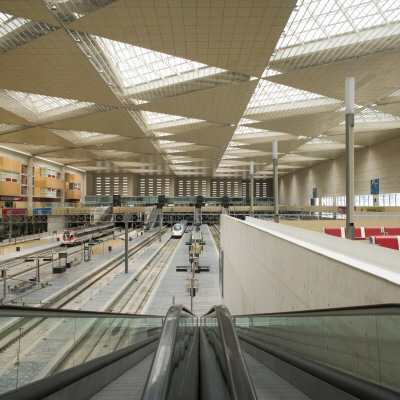 Delicias Railway Station, Zaragoza by G Jackson Pricing Limited Edition Print image