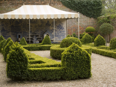 West Green House, Hampshire, Spring, The Waterlily Box Parterre And Chicken House by Clive Nichols Pricing Limited Edition Print image