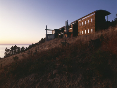 Sonoma House, Stewarts Point, California, 1990 - 1992, Exterior At Dusk, Architect: Joan Hallberg by Alan Weintraub Pricing Limited Edition Print image