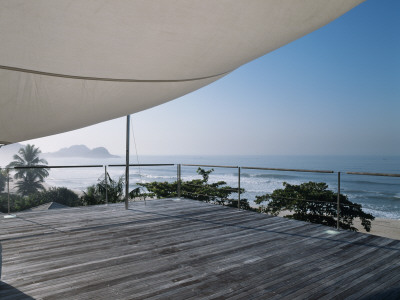 Tijucopava, Sao Paulo, 1998 Timber Deck, Architect: Isay Weinfeld by Alan Weintraub Pricing Limited Edition Print image
