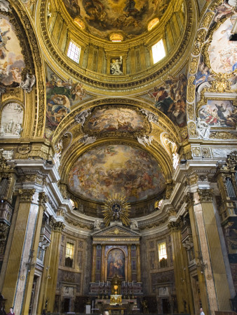 View Of The Altar And Dome At Chiesa Del Gesu, Rome by David Clapp Pricing Limited Edition Print image