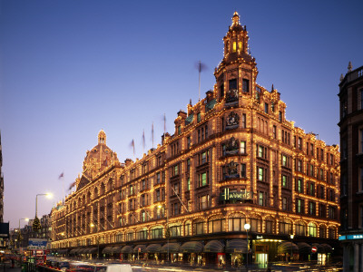 Harrods, Brompton Road, Knightsbridge, London, 1902, Exterior At Dusk, Architects: C, W, Stephens by David Churchill Pricing Limited Edition Print image