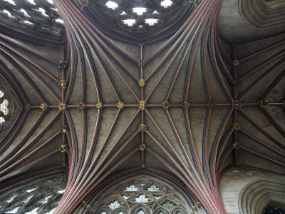 Exeter Cathedral, Devon, Interior View Showing 14Th Century Vaulted Ceiling by David Clapp Pricing Limited Edition Print image