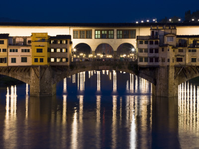 Ponte Vecchio At Night, Florence, Italy by David Clapp Pricing Limited Edition Print image