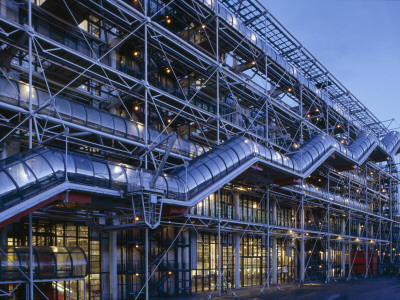 Pompidou Centre, Paris, 1972-1977, Exterior At Dusk, Architect: Richard Rogers And Renzo Piano by Joe Cornish Pricing Limited Edition Print image