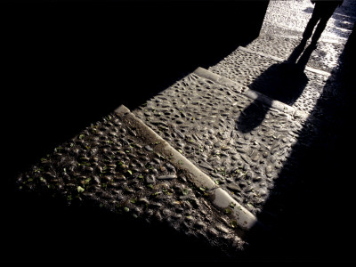 Girona, Catalonia, Shadow On Cobbled Street by Marcel Malherbe Pricing Limited Edition Print image