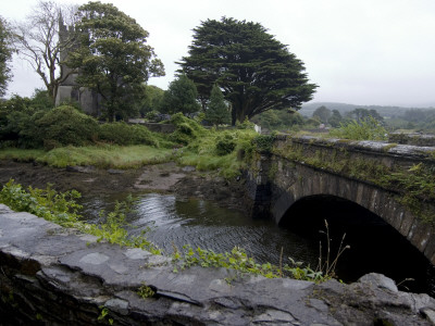 Bridge And Church Near The Sea, Near Schull, County Cork, Ireland by Natalie Tepper Pricing Limited Edition Print image
